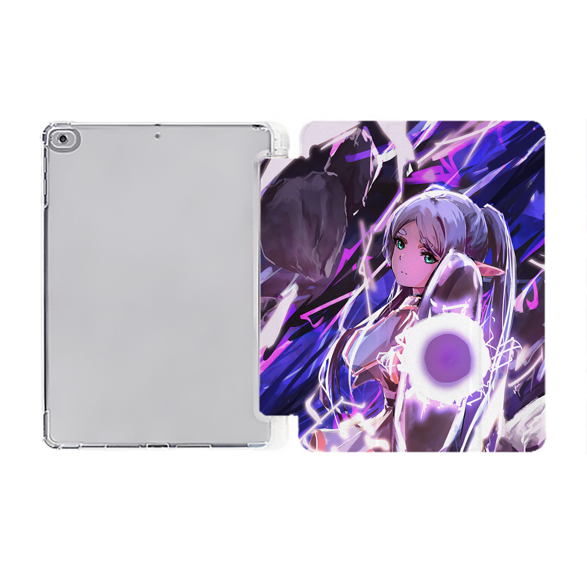 （画像用） 葬送のフリーレン Frieren IPad ケース ペン収納付き 三つ折りスタンド PUレザー×シリコン 対応機種9.5/10.5/10.9インチ